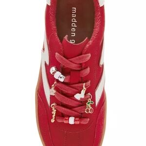 Madden Girl Red and White Charm Sneakers NWOT
